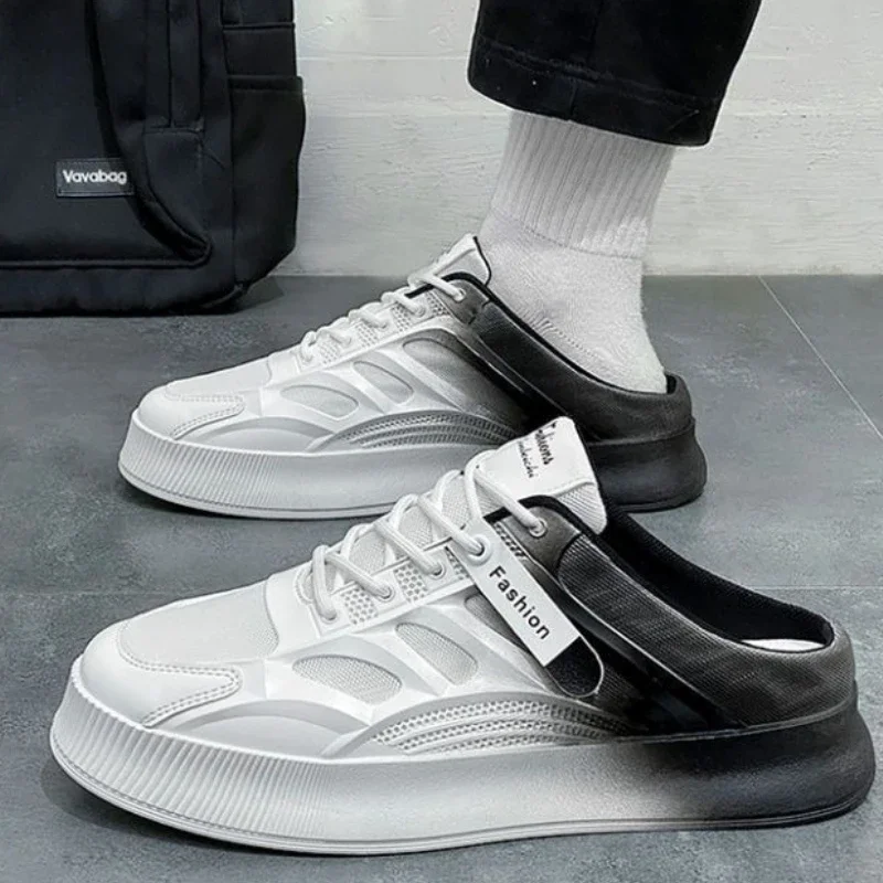 

Мужская обувь из мягкой резины сабо на платформе, мужские тапочки-мюли, полушлепанцы, высокое качество, модный оригинальный стиль для взрослых 2024, повседневный тренд