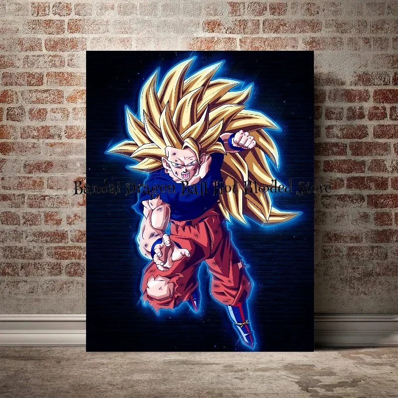 High Quality Canvas Painting Hot-blooded Classic Anime Dragon Ball Z Super Saiyan Goku Gohan HD Poster Picture Home Decor Gift