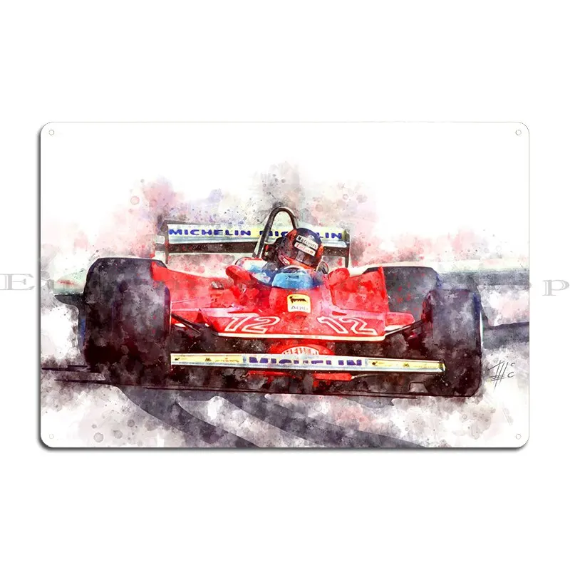 Gilles Villeneuve 12 targhe in metallo Design piatti murale Design Home Tin Sign Poster