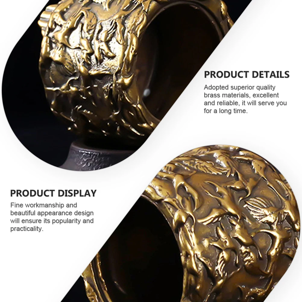 

1pc Brass Incense Burner Decor Cranes Pattern Hand-Carved Censer For Home Office Hotel Aroma Burner Ornament