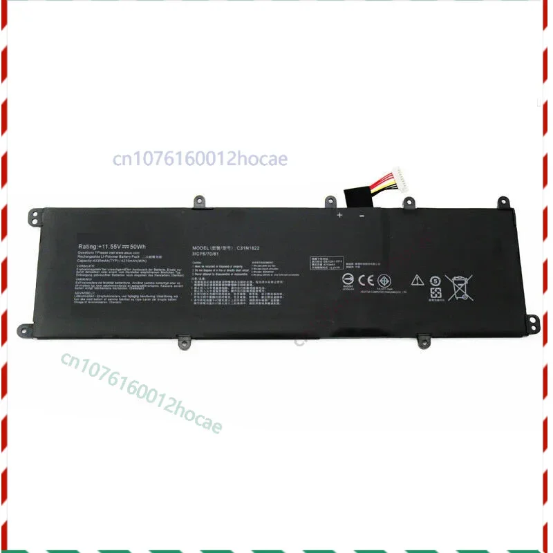 

Laptop Battery For ASUS C31N1622 U5100U U5100UQ UX430UA UX530UQ UX530UX 11.55VClippers