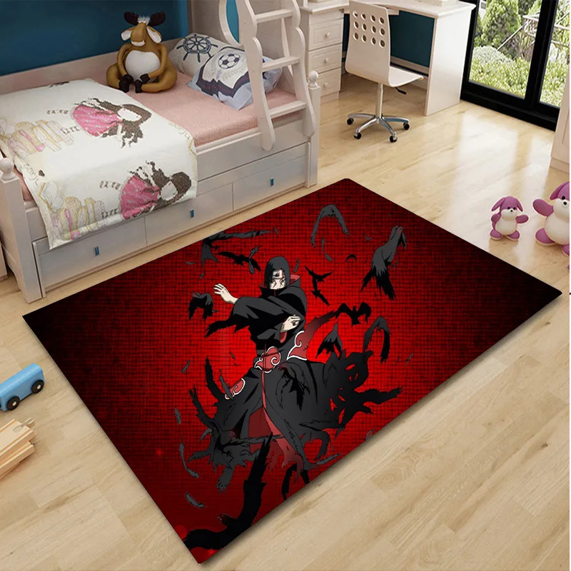 Anime Naruto Printed Home Interior Rug Itachi Uchiha Living Room Kitchen Non Slip Floor Mat Bedroom Balcony Decorative Carpet