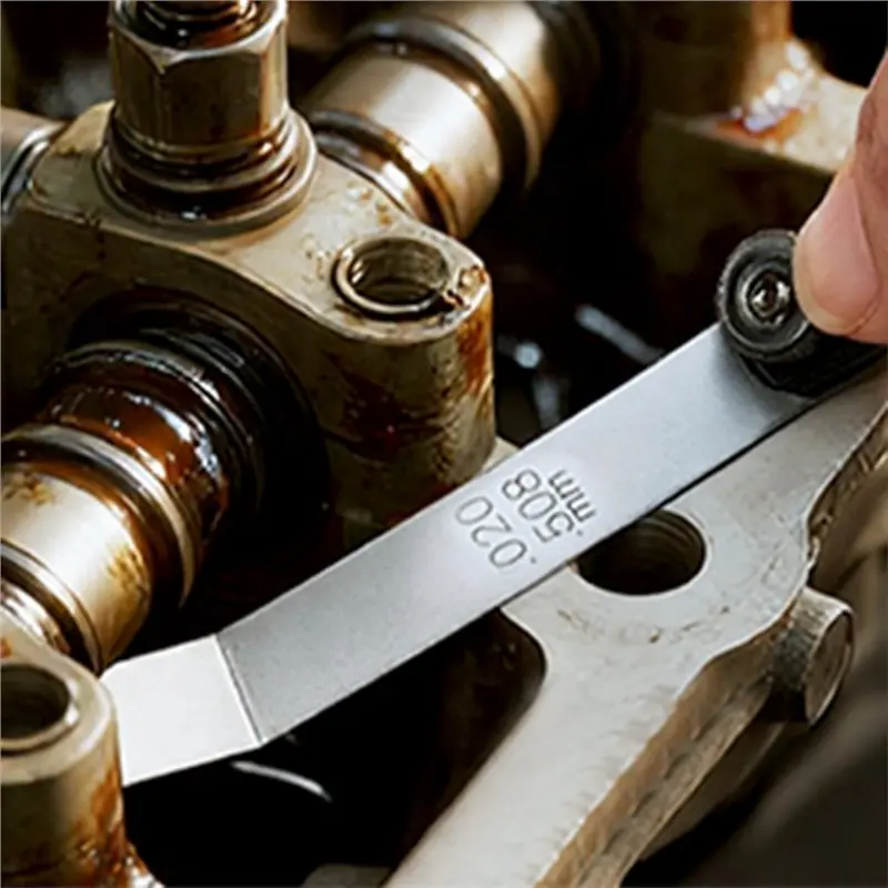 M50K-Valve For Valves, Spark Plug Gap Tool, 32& 16 Blade Feeler Gauge Set Straight& Angled Thickness Measurement