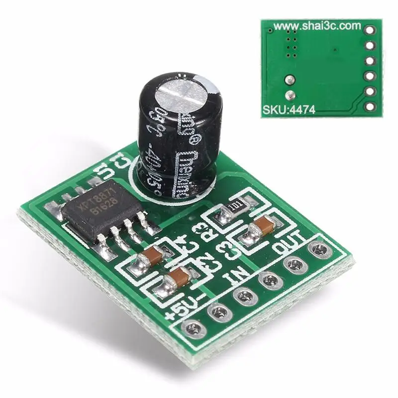 1/5/10PCS XH-M125 Mini 5W Mono Digital Power Amplifier Board XPT8871 DC 5V 1A Single Channel Audio Amplifier Module Wholesale