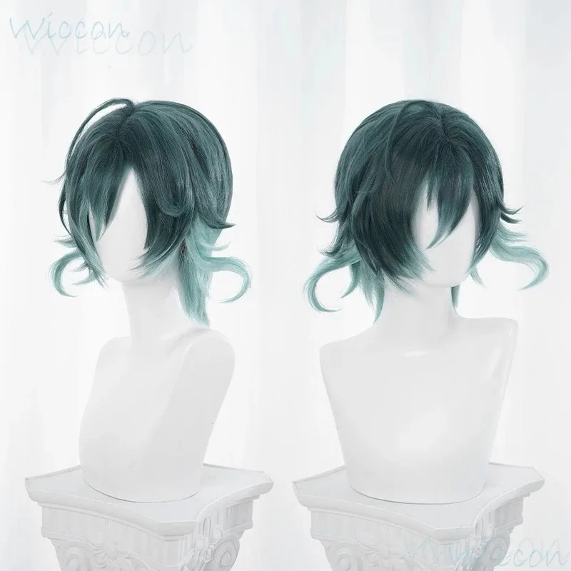 

a7d@Anime Mukami Azusa Cosplay Vampire Wig Game DIABOLIK LOVERS Green Curl Hair Wig Prop Set Holloween Party RolePlay Outfit for
