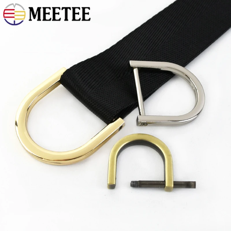 

5/10Pcs Metal D Ring Buckle 10-38mm Detachable Screw Clasp Keychain Straps D-ring Belt Buckles Small Carabiners Bag Accessories