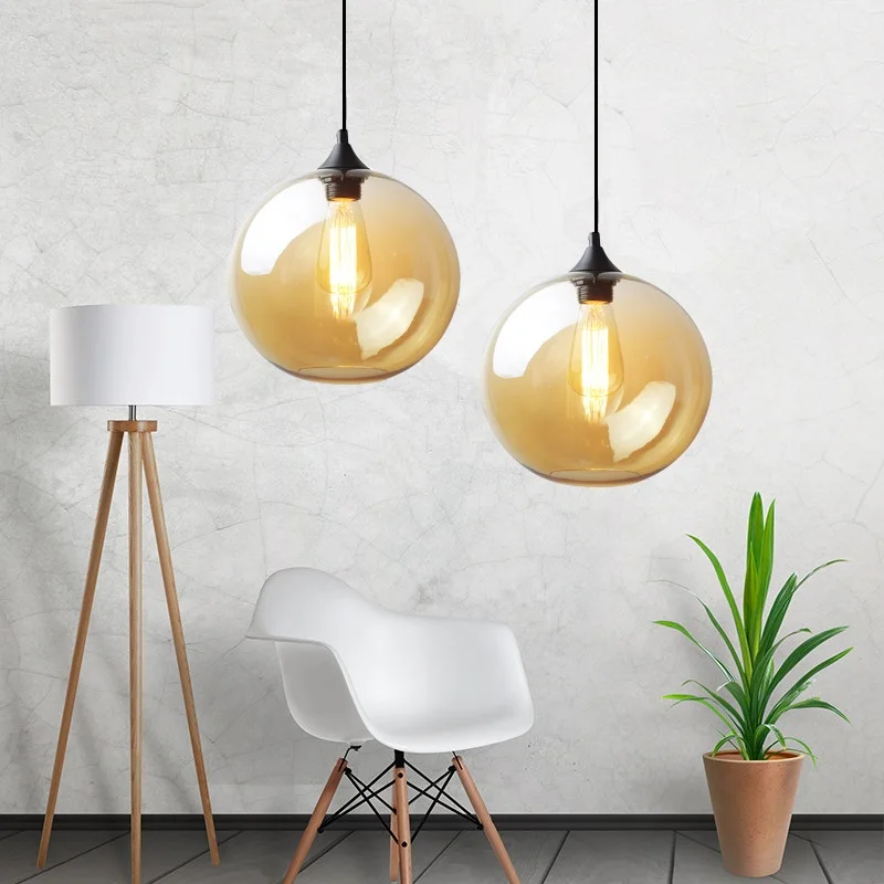 

Kitchen Pendant Light Bedroom Glass Lamp Dinning Room Ceiling Lights Home Retro Lamps Shop Modern Chandelier Lighting Free Bulb