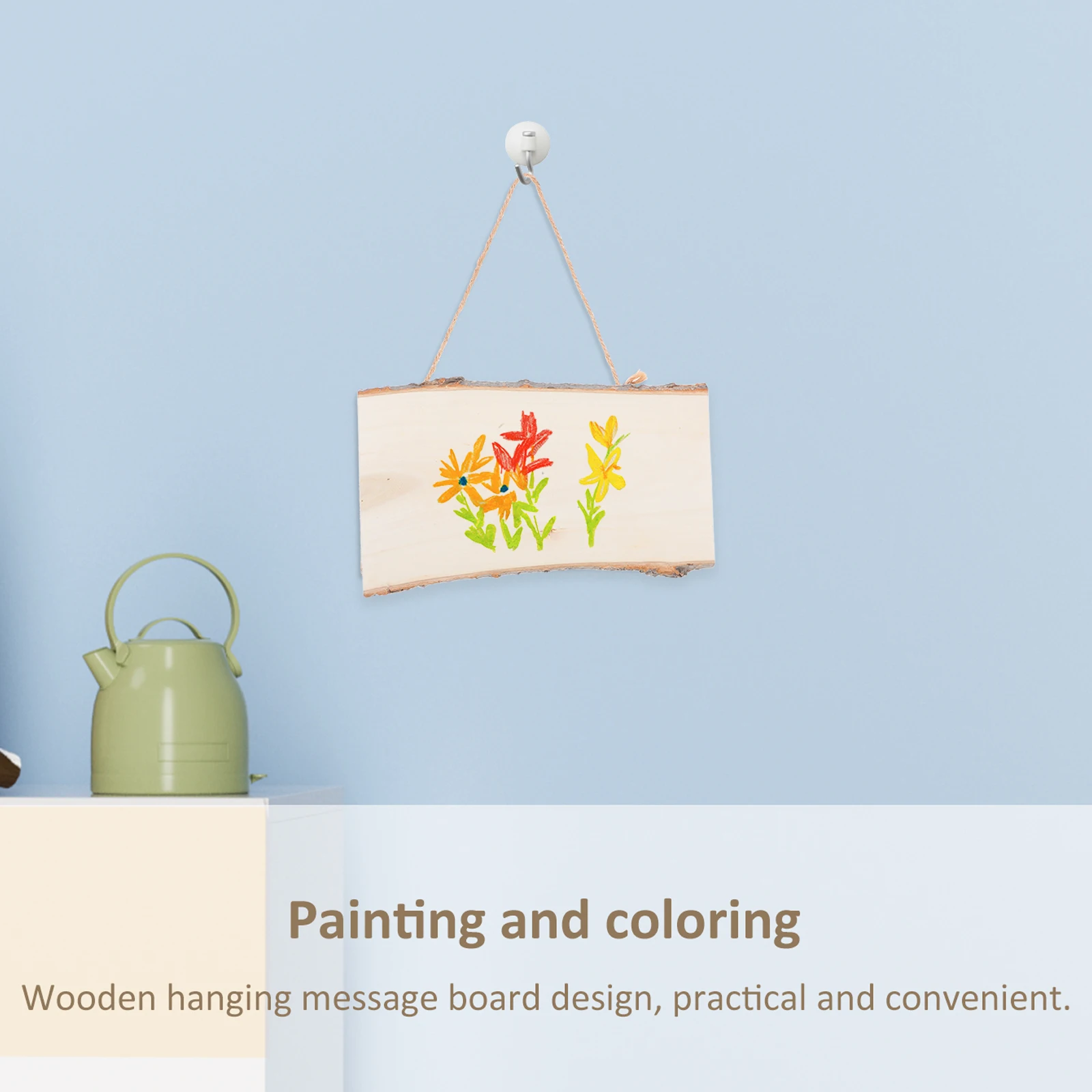 2 قطعة لوحة معلقة خشبية الإبداعية فارغة لوحة رسائل ذاتية الصنع لعرض الحائط مقهى المنزل مطعم متجر ديكور بلون 16x25 سنتيمتر #6