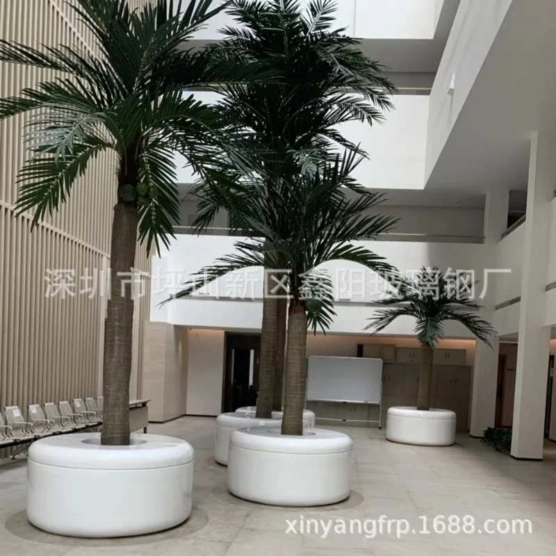 Customized fiberglass seat shopping mall Meichen school tree pool seat outdoor round fiberglass creative leisure seat