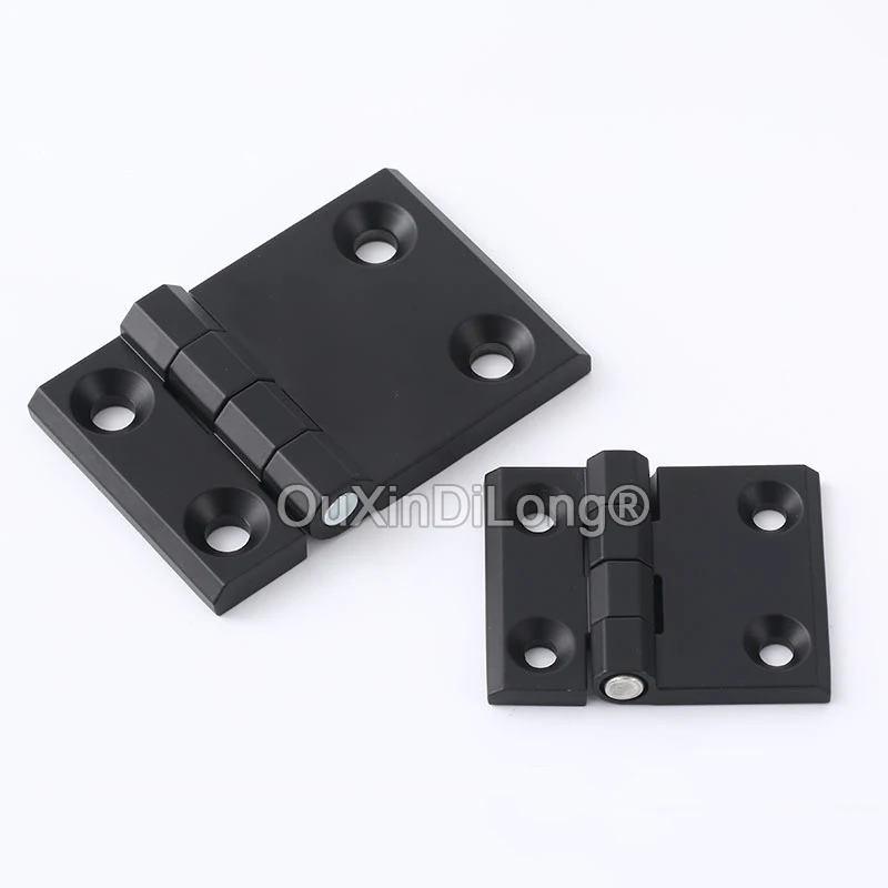 8PCS Zinc Alloy Folding Hinge Rectangular Butt Hinges Eccentric Hinges for Furniture Electric Cabinet Box Hardware Black GF1215