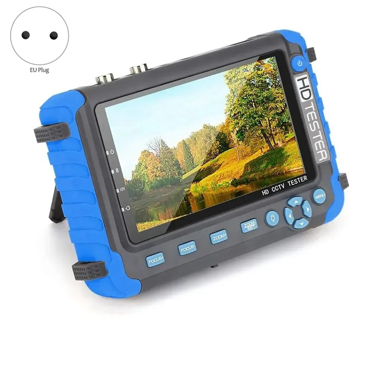 5inch HD CCTV Tester 8MP AHD/CVI/TVI CVBS CCTV/Cameras Tester VGA -Compatible Input Mini Monitor EU Plug