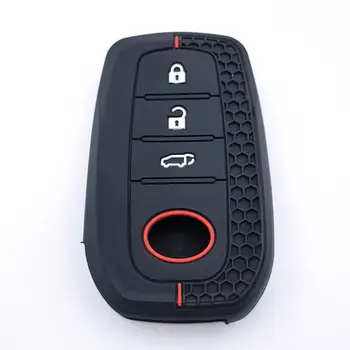 Silikonový pouzdro na klíče od auta s řetízkem pro Toyota Corolla Hatchback Cross Yaris Cross Prius Hilux Land Cruiser LC200 LC250 LC300 10 nejlepší prodej Kryt klíče od Toyoty Prius - №3
