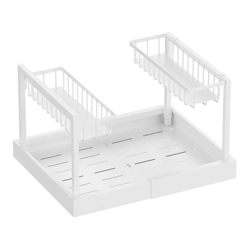 Retractable Kitchen Sink Storage Rack Cabinet Pot Rack Household Multi-layer Cabinet Layered Pot Storage Rack