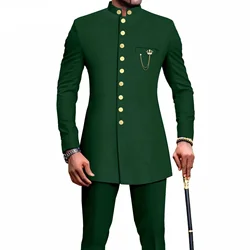 2 Piece Men's Suit Set Slim Fitting Korean Version Coat Pants Groom's Best Man Tuxedo Party(Blazer+Pants)  Costume Homme