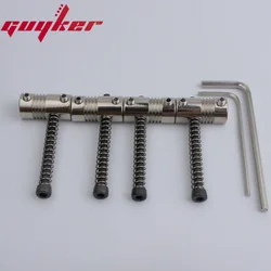 4 Pcs String Pitch 19mm Copper Compensated Saddles Nickel Set with Wrench Highgrade Replacement Part for Electric Bass