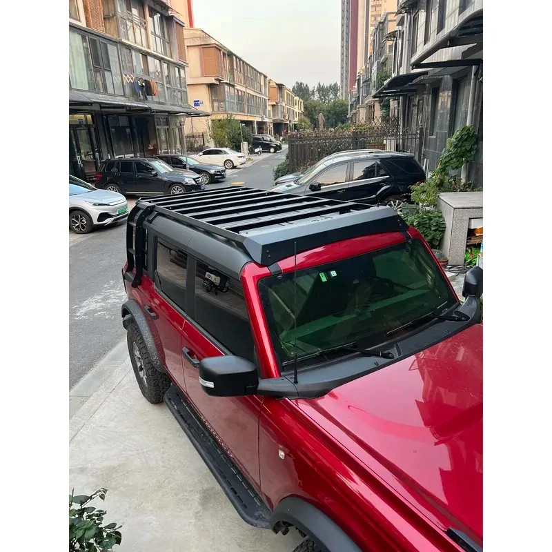Factory direct sales of black aluminum alloy roof rack crossbars + trapezoidal bars for cargo.