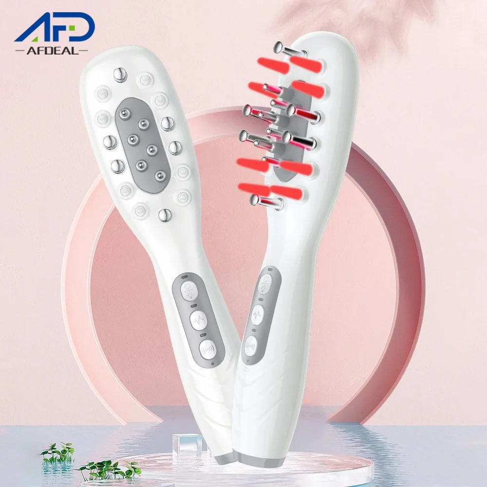 

Светодиодная электрическая расческа для ухода за волосами, микротоковая массажная расческа, кондиционер для волос, цветной свет, радиочастотный горячий компресс, уход за кожей головы