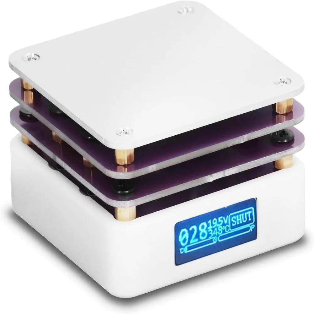 Aluminum Alloy Soldering Station Hot Plate White 0℃ to 350℃ Temperature Range Heating Soldering Plate Thermostat