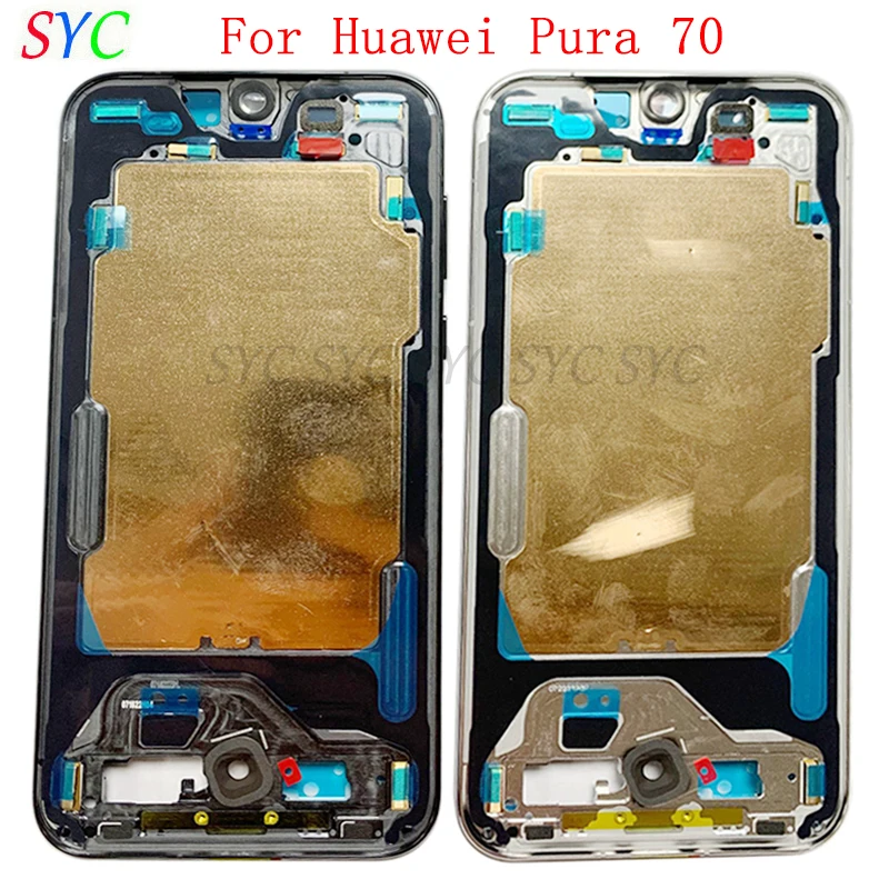 ミドルフレームハウジングベゼルパネル-huawei-pura-70-p70-電話用金属製lcdフレーム修理部品