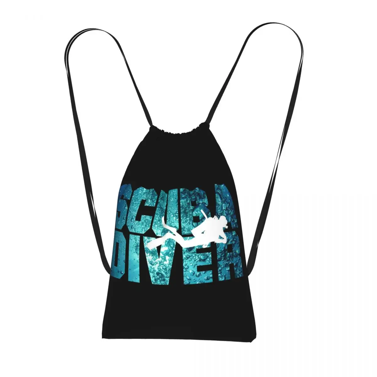 

Scuba Diving Adventure Ocean Dive Diver Backpacks Casual Drawstring Bags Sports Bag Book Bags for Man Woman School