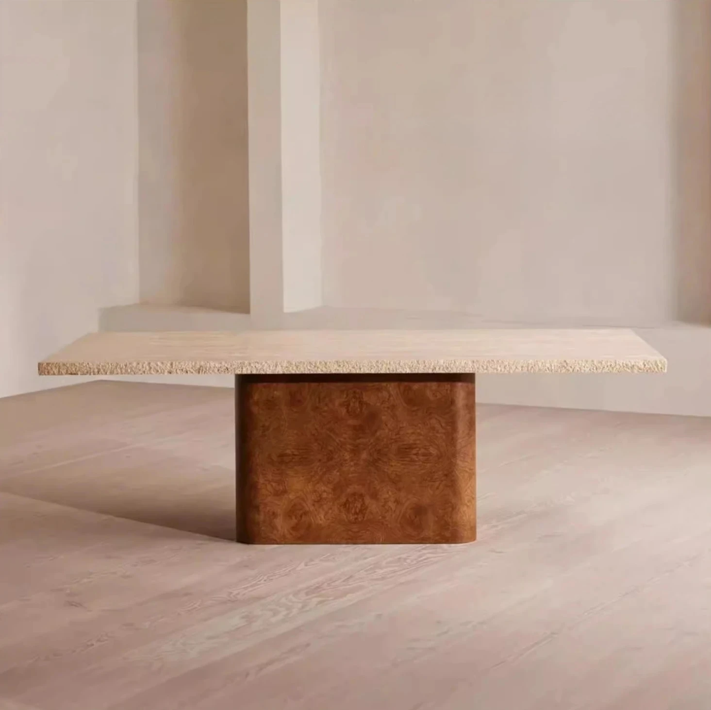 

She Italian minimalist designer natural travertine dining table medieval office rectangular negotiation table