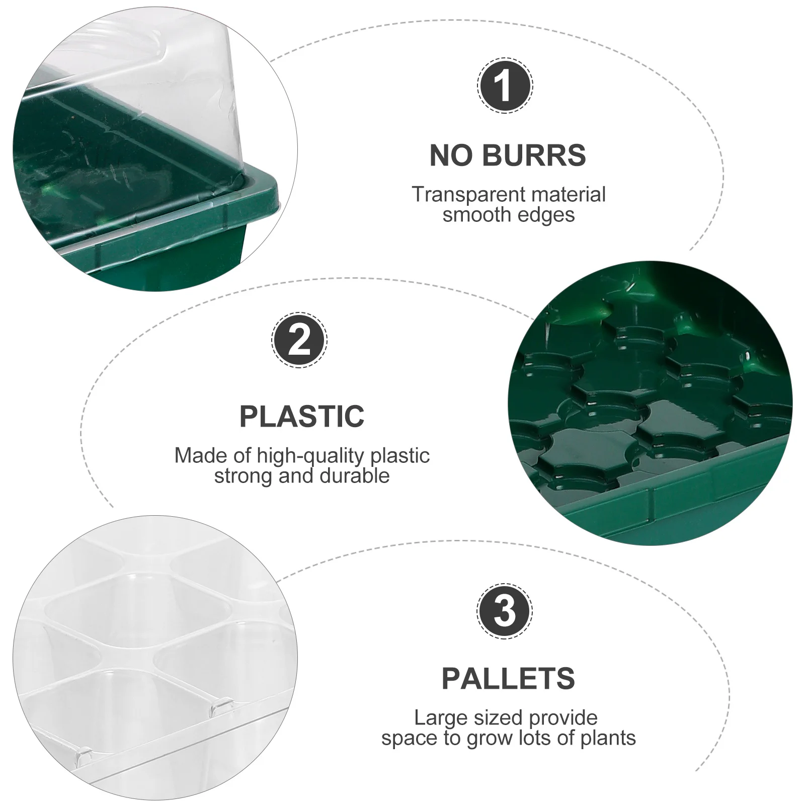 

1 Set Large Clear Uv-Stabilized Shatter-Proof Germination Tray With Adjustable Ventilation For Seed Starting Hydroponic Growing