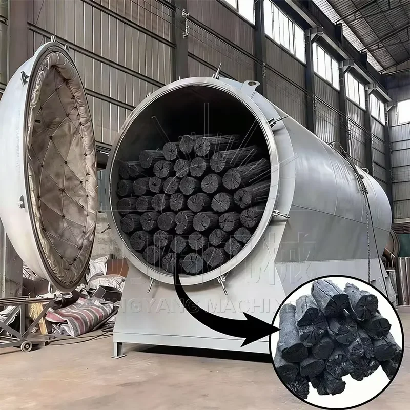 2026 CE Mingyang Factory-Sold Continuous Kiln Charcoal Carbonization Furnace Machine for Wood Briquette Production