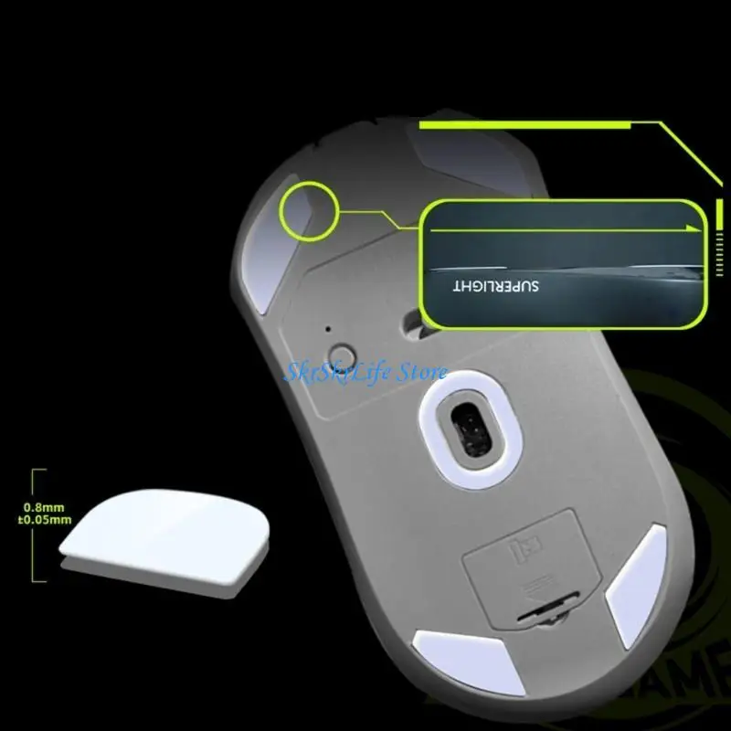 

E65E 2Sets Mouse Skates for Darmoshark Gaming Mouse Feet Pad Replacement Glides