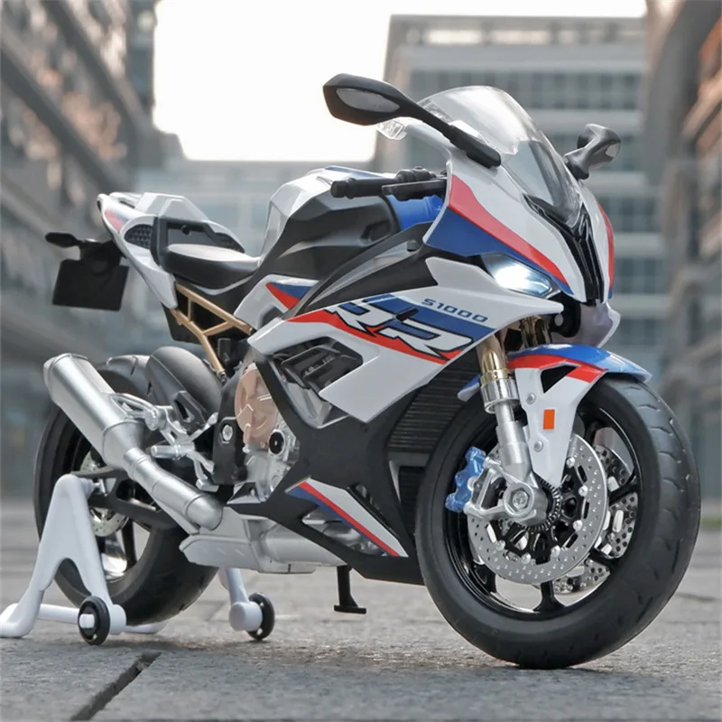 1/9 S1000RR Alloy Racing Motorcycle High Simulation Metal Street Sports Motorcycle Model With Light Collection Children Toy Gift