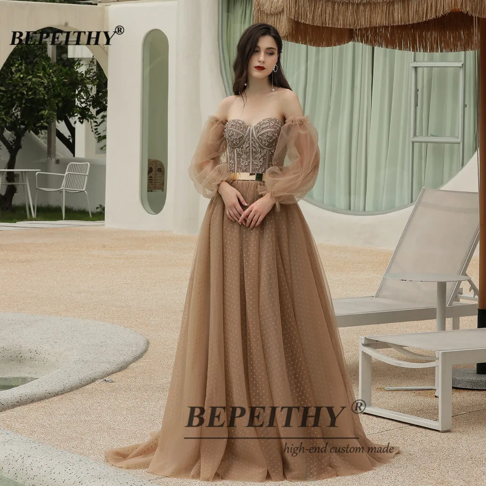 BEPEITHY-vestido de noite longo para mulheres, vestidos de baile vintage, vestido de festa sem alças, tule destacável, 2023