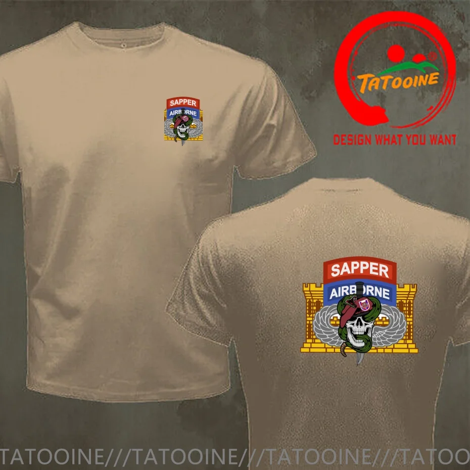 Funny Design US Army 37th ENG Airborne  Shirt Men Fashion Trendy Casual Clothing Stylish Tops Tee Shirt Leisure Tshirt Men's