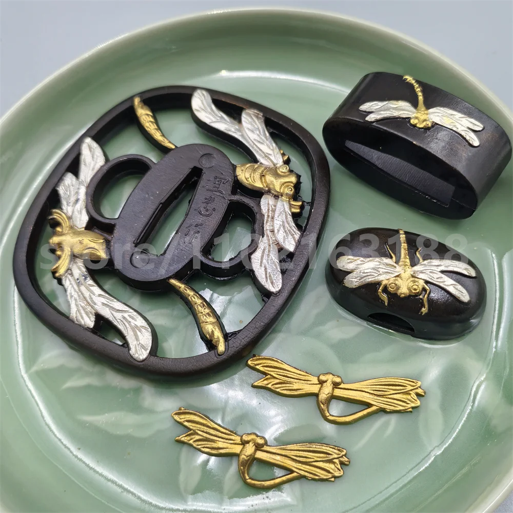 Beautiful Copper Tsuba Handguard Guard Brass Fuchi Kashira Menuki For Real Japanese Japan samurai Katana Sword Fittings Parts