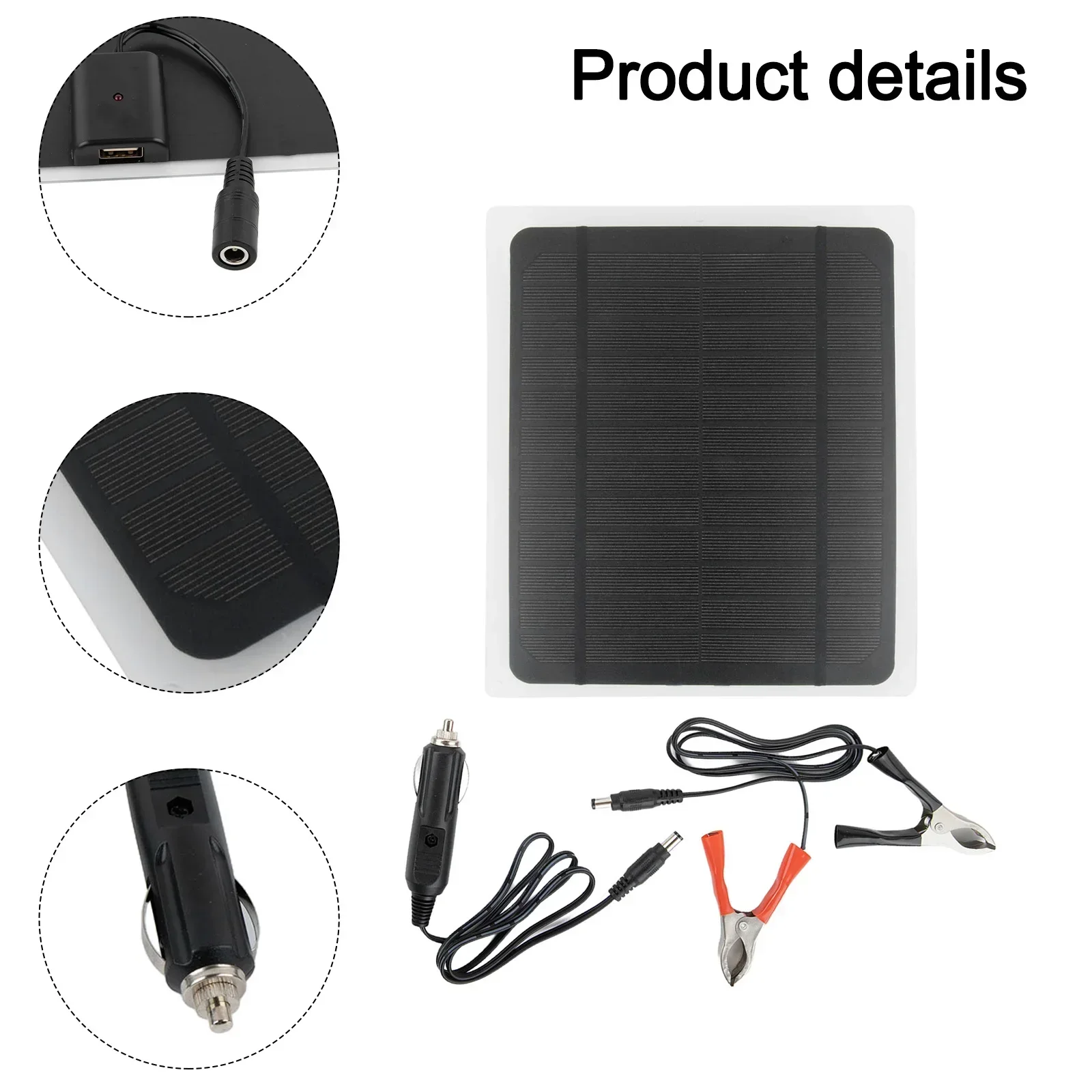 Trickle Charger Portable Solar Panel Camping Monocrystalline Solar Energy Kit Easy Installation Monocrystalline Silicon Material