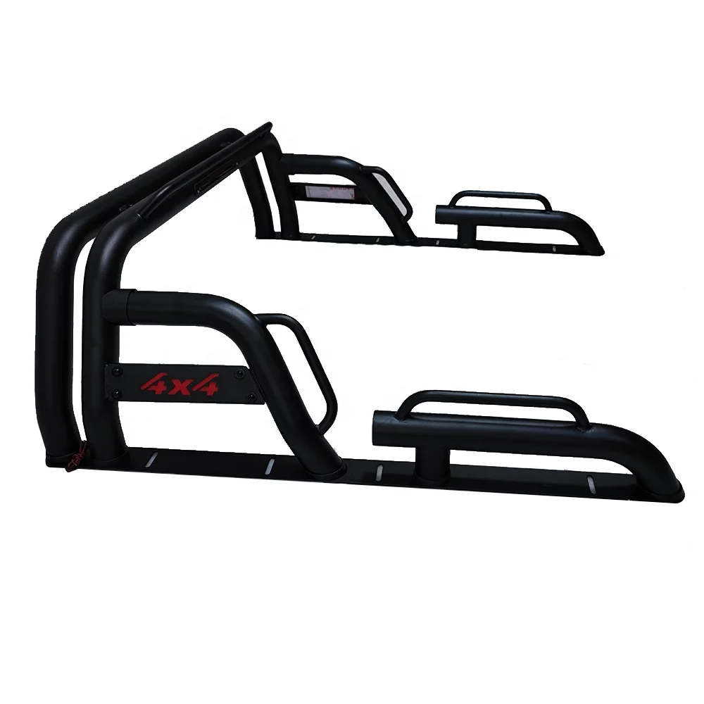 Adjustable Truck Bed Chase Rack Roll Bar With 3rd Third Brake Light & 2x LED Work Lamps Bars Double Rack Roll Bar