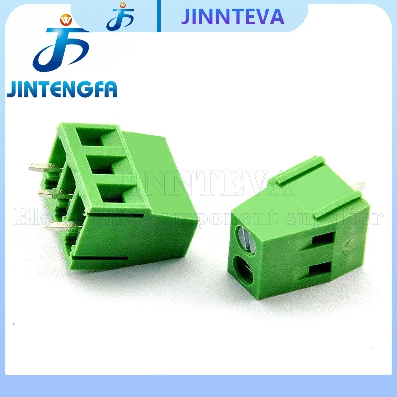 10Pcs KF128 2Pin 3Pin 2.54 3.81 5.0 7.5mm Spacing Terminal Block Splice Terminal Screw Type PCB Screw Terminal Green connector