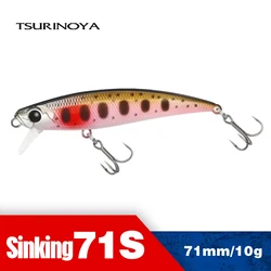 TSURINOYA 71mm 10g Sinking Fishing Lure INTRUDER 71S Jerkbait Minnow Trout Bass Ajing River Fishing Crankbait Fake Hard Baits