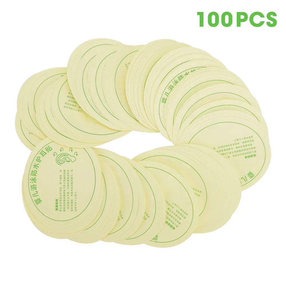 100pcs Baby Swimming Waterproof Ear Stickers Bath Infant Newborn Ear Care Paste(Transparent ) Nursing Ear Paste Baby Supplies