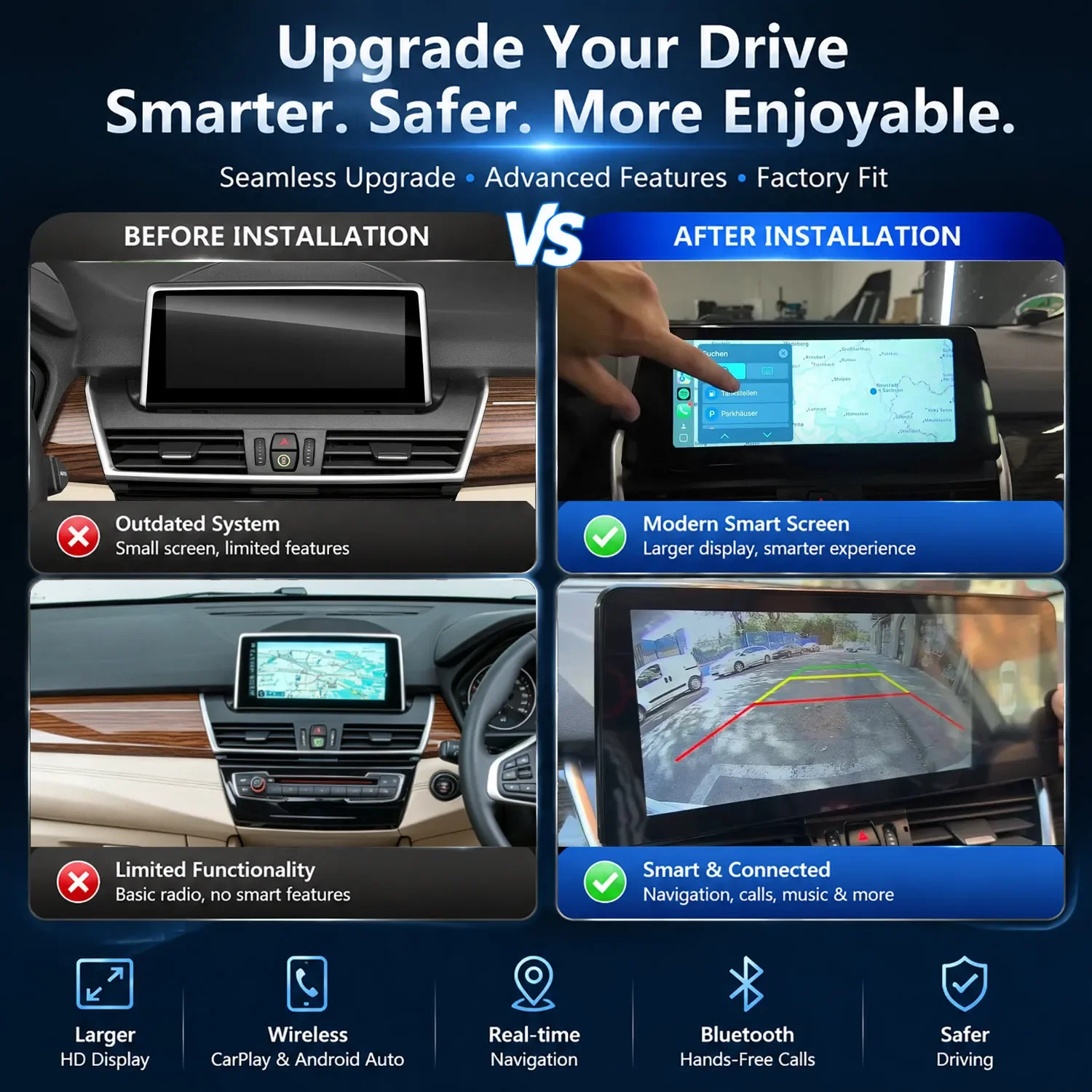 RHD LHD For BMW 2 Series Active Tourer 2013-2016 NBT 12.3'' Touch Screen IPS Car Multimedia Player Wireless Carplay Android Auto