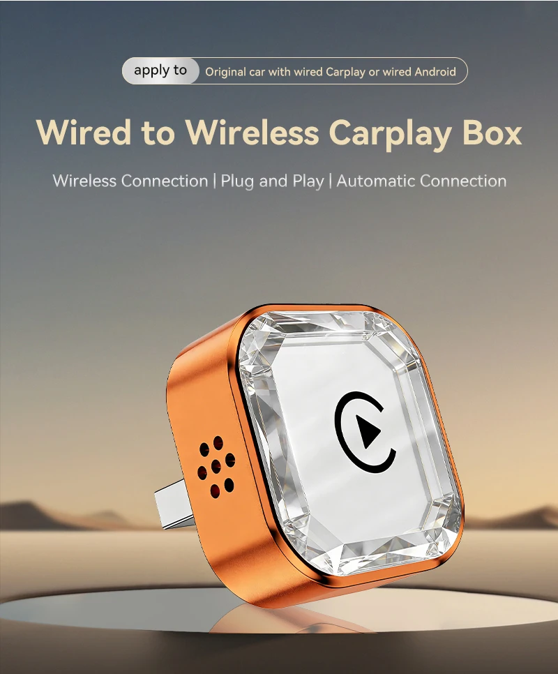 

The latest Diamond 4-in-1 wireless Carplay/Android auto/Airplay auto and screen mirroring car adapter, plug and play, fast connection, no latency, wireless adapter