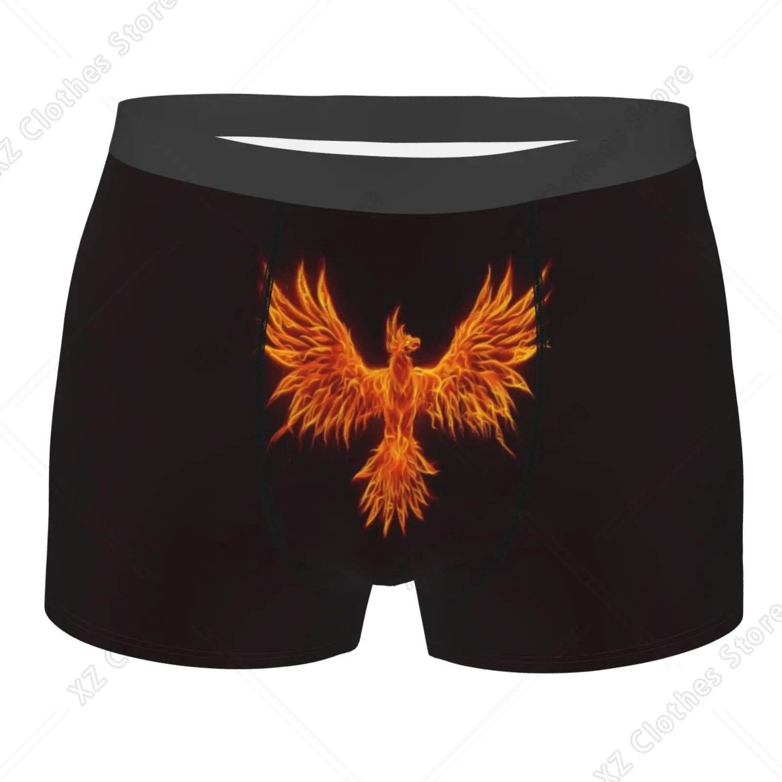 Flame Bird Fire Phoenix Print Men Underwear Boxers Men's Novelty Underpant Breathable Printed Male Underpants Man Boxer Briefs