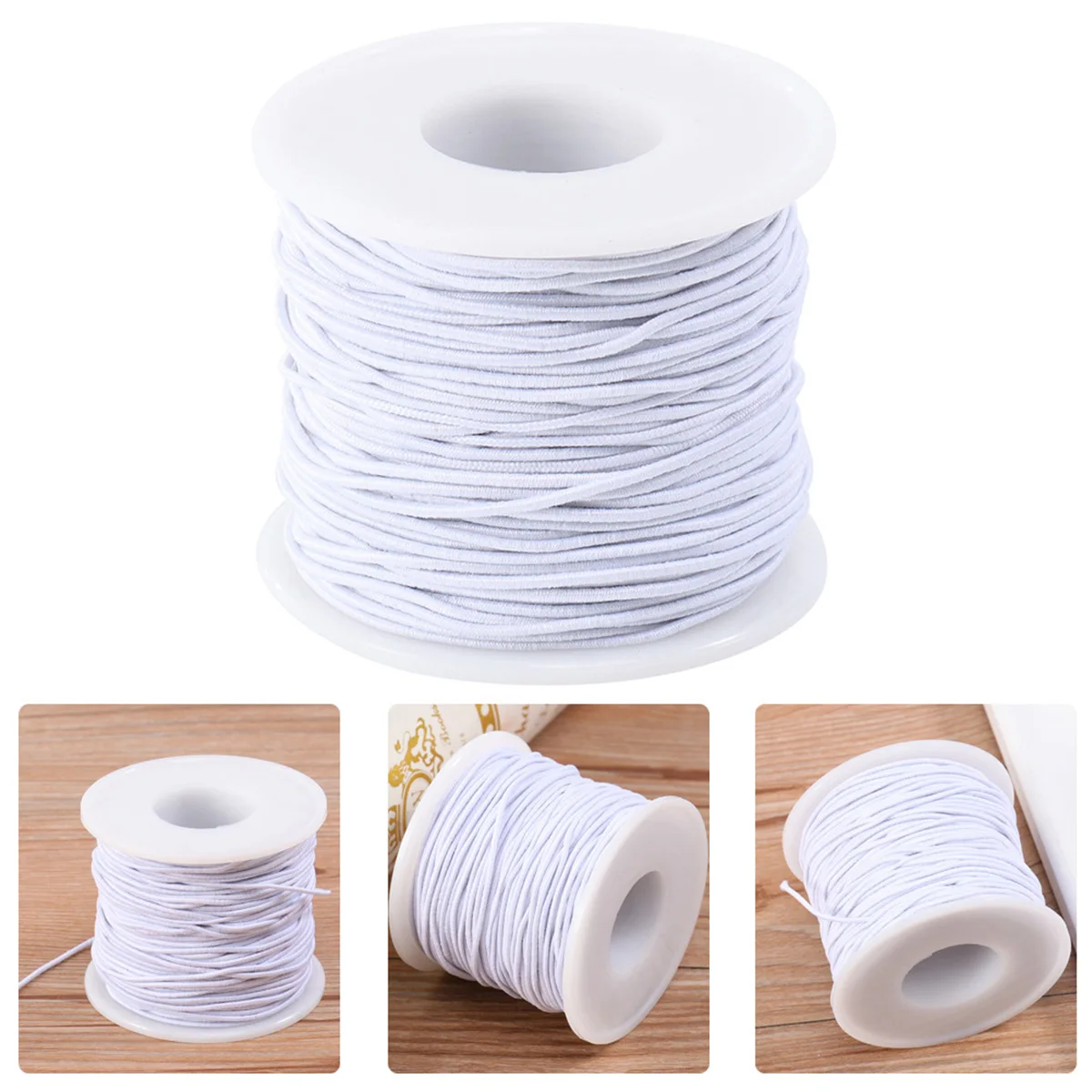

50m Vibrant White Elastic Thread Rope for DIY Jewelry Making Crafts Strong Beading Cord Manual Wiring Supplies