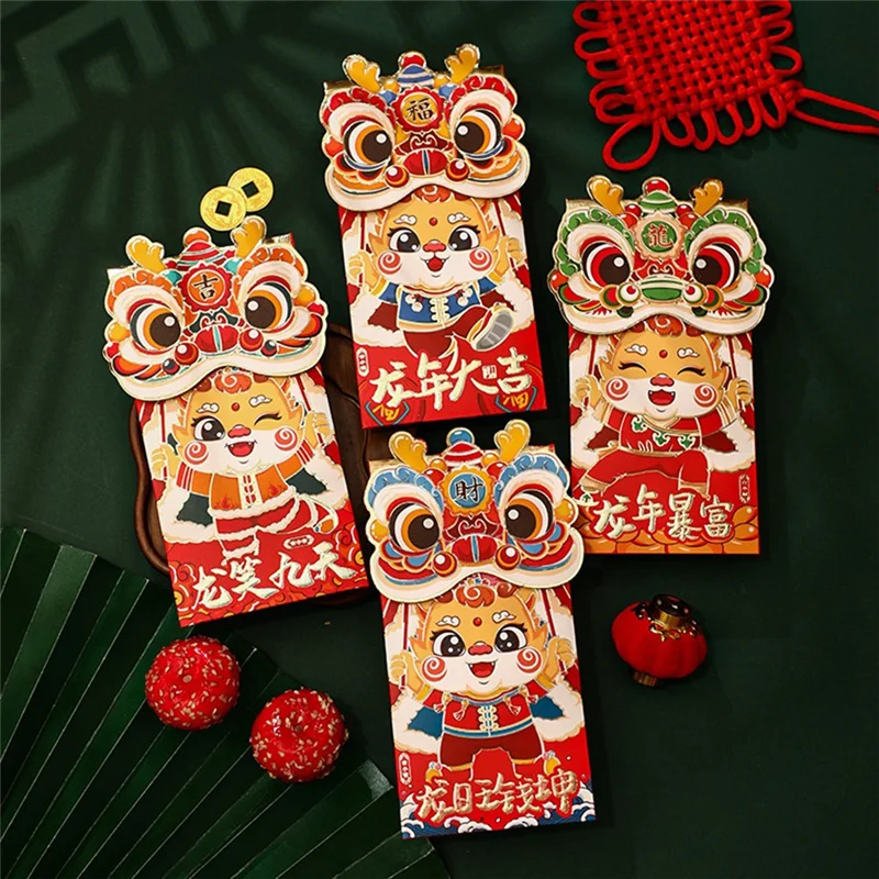 AED6-12Pcs Red Envelopes Chinese Red Envelope Lucky Money Envelope, Chinese New Year Red Envelopes, New Year Red Packet