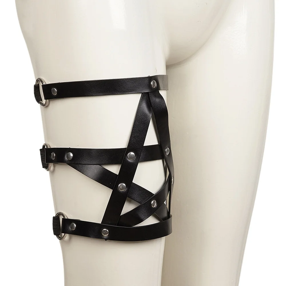 Women Stocking Garter Belt Adult Games Adjustable Body Cage Black Goth Rave Bondage Hollow Pole Dance Wear Body Harness Garters