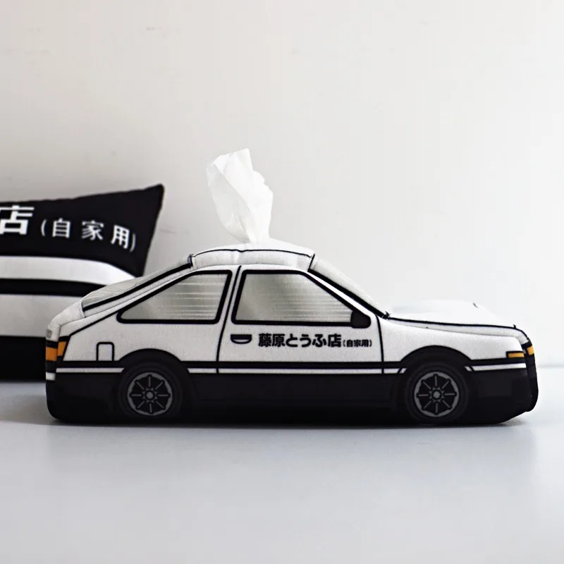 Style Tissue Box Organizer, Initial D Tofu Shop Themed Car Accessory with Retro Design, Perfect Gift for Anime Car Lovers