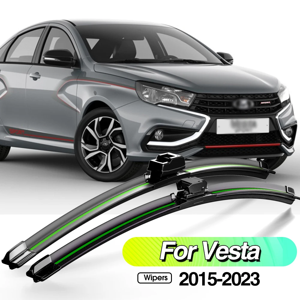 

For Lada Vesta 2015-2023 2pcs Front Windshield Wiper Blades Windscreen Window Accessories 2016 2017 2018 2019 2020 2021 2022