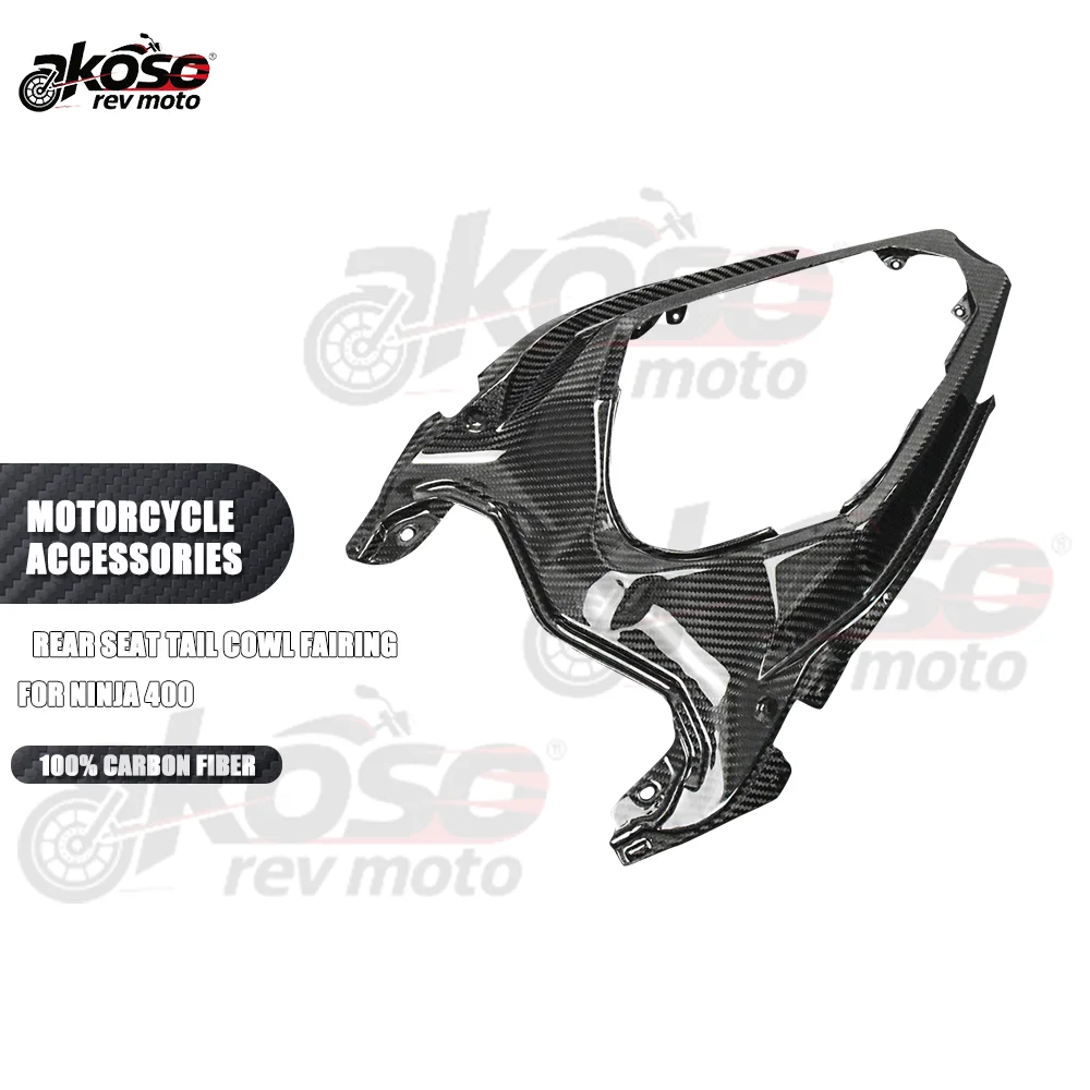 

100% Carbon Fiber Motorcycle Accessories Rear Spoiler Fairing Upper Seat Panel For EX400 Ninja400 Z400 2018-2023 Moto Supplies