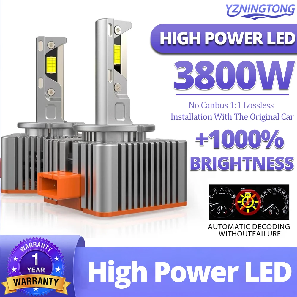 

Car D1S Led Headlight Bulb Canbus 3800W Automobiles D3S LED Headlamp D2S D4S D2R D5S D8S Fog Lamp Daytime Running Light for BMW