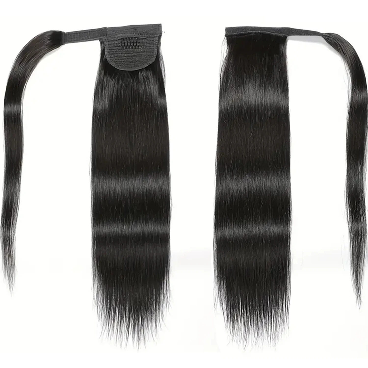Estensione della coda di cavallo Avvolgente dritto Coda di cavallo Posticci per capelli umani Clip morbida naturale nell'estensione dei capelli Coda di cavallo per le donne