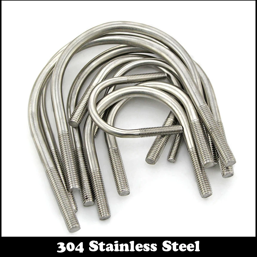 

M12 M12*76/90/114/135 M12x76/90/114/135 304 Stainless Steel 304ss DIN3570 U-Bolt U Shape Type Pipe Clamp Screw Stirrup Bolt