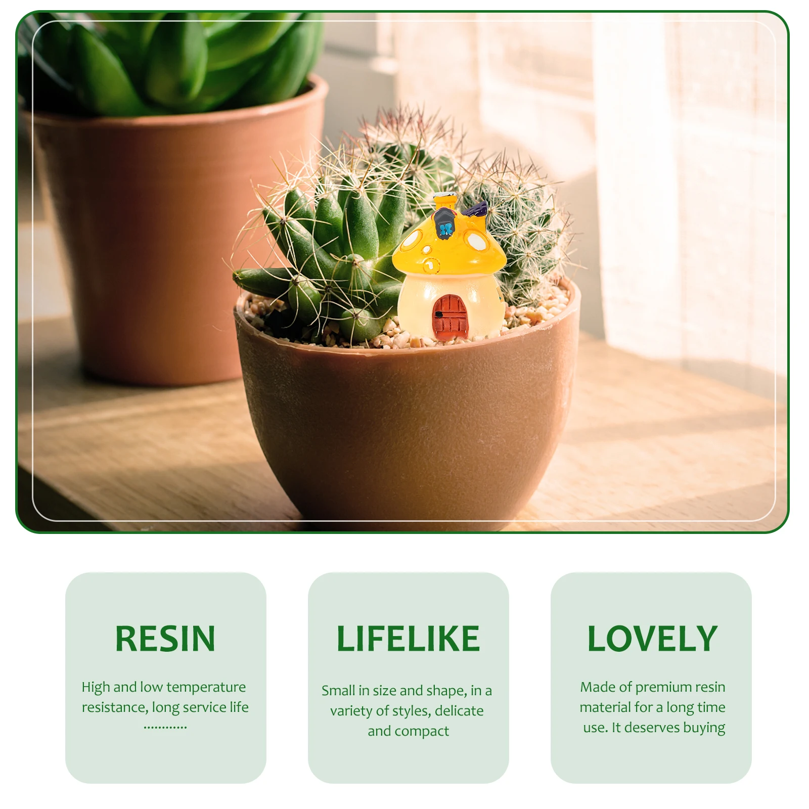 

6Pcs Mini Mushroom Resin Micro Landscape Garden Decoration Desktop Ornament Mushroom Ornament Tiny Figurines